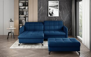 Dešininės kampinės sofos ir pufo komplektas Eltap Lorelle, tamsiai mėlynas matinis цена и информация | Угловые диваны | pigu.lt
