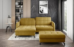 Dešininės kampinės sofos ir pufo komplektas Eltap Lorelle, geltonos spalvos kaina ir informacija | Minkšti kampai | pigu.lt