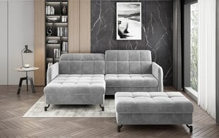 Dešininės kampinės sofos ir pufo komplektas Eltap Lorelle, pilkas matinis kaina ir informacija | Minkšti kampai | pigu.lt