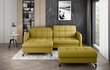 Dešininės kampinės sofos ir pufo komplektas Eltap Lorelle, geltonas kaina ir informacija | Minkšti kampai | pigu.lt