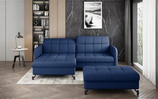 Dešininės kampinės sofos ir pufo komplektas Eltap Lorelle, tamsiai mėlynas kaina ir informacija | Minkšti kampai | pigu.lt