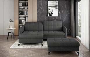 Dešininės kampinės sofos ir pufo komplektas Eltap Lorelle, tamsiai pilkas kaina ir informacija | Minkšti kampai | pigu.lt