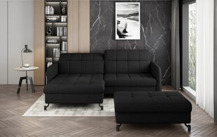 Dešininės kampinės sofos ir pufo komplektas Eltap Lorelle, juodas цена и информация | Угловые диваны | pigu.lt