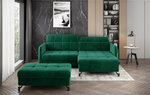 Левый угловой диван и пуфик Eltap Lorelle, зеленый цвет