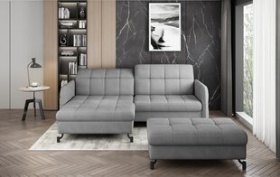 Dešininės kampinės sofos ir pufo komplektas Eltap Lorelle, šviesiai pilkas kaina ir informacija | Minkšti kampai | pigu.lt