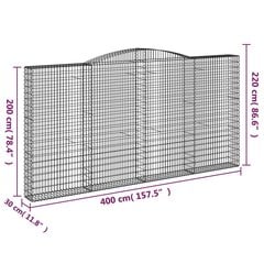 Gabiono krepšiai vidaXL 400x30x200/220 cm kaina ir informacija | Tvoros ir jų priedai | pigu.lt