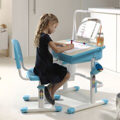 2-ių dalių augančio vaikiško rašomojo stalo komplektas Vipack Comfortline 301, mėlynas/baltas цена и информация | Компьютерные, письменные столы | pigu.lt
