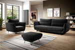 Комплект мягкой мебели из 3 предметов Eltap Silva, черный цвет