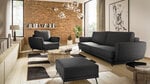 Комплект мягкой мебели из 3 частей Eltap Megis, черный цвет