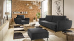 Комплект мягкой мебели из 3 частей Eltap Megis, черный цвет