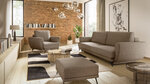 Комплект мягкой мебели из 3 частей Eltap Megis, коричневый цвет