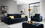 Комплект мягкой мебели из 3 предметов Lazaro, синий цвет