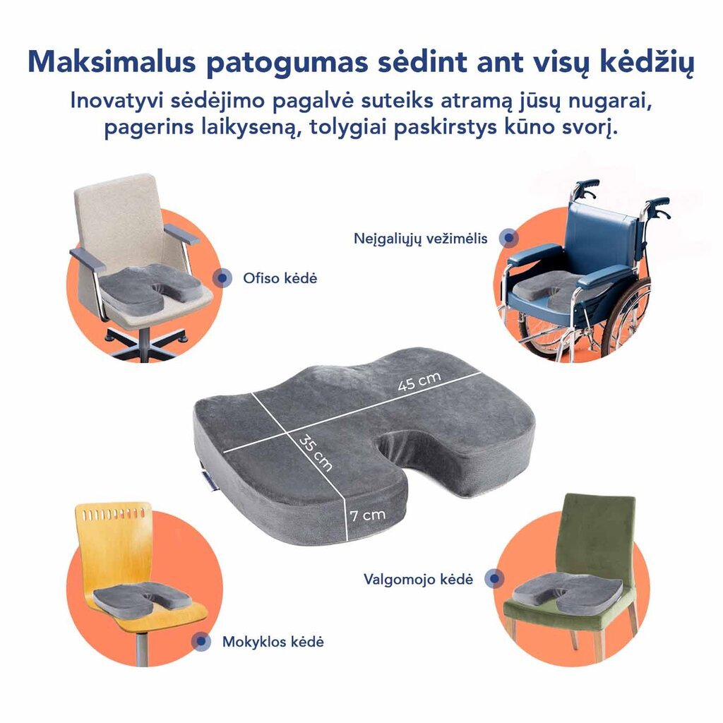 Ortopedinė sėdėjimo pagalvė цена и информация | Pagalvės | pigu.lt