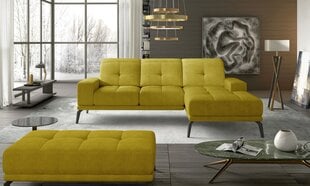 Dešininės kampinės sofos ir pufo komplektas Eltap Torrense, geltonas kaina ir informacija | Minkšti kampai | pigu.lt