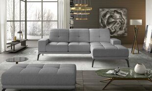 Правый угловой диван и пуфик Eltap Torrense, светло-серый цвет цена и информация | Угловые диваны | pigu.lt