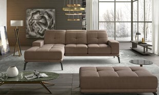 Kairinės kampinės sofos ir pufo komplektas Eltap Torrense, šviesiai rudas kaina ir informacija | Minkšti kampai | pigu.lt