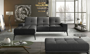 Kairinės kampinės sofos ir pufo komplektas Eltap Torrense, tamsiai pilkas kaina ir informacija | Minkšti kampai | pigu.lt
