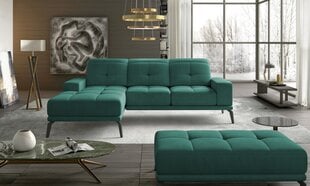 Kairinės kampinės sofos ir pufo komplektas Eltap Torrense, žalias kaina ir informacija | Minkšti kampai | pigu.lt