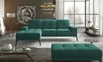Левый угловой диван и пуфик Eltap Torrense, зеленого цвета
