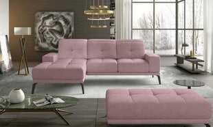 Kairinės kampinės sofos ir pufo komplektas Eltap Torrense, šviesiai rožinis kaina ir informacija | Minkšti kampai | pigu.lt