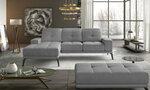 Левый угловой диван и пуф Eltap Torrense, светло-серый цвет