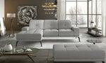 Левый угловой диван и пуф Eltap Torrense, серого цвета