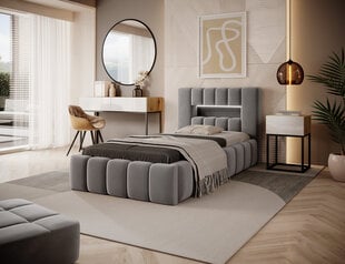 Кровать  Lamica, 90x200 см, серый цвет цена и информация | Кровати | pigu.lt