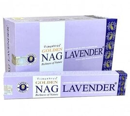 Smilkalų lazdelės Vijayshree Golden Nag Lavender, 15 g kaina ir informacija | Namų kvapai | pigu.lt