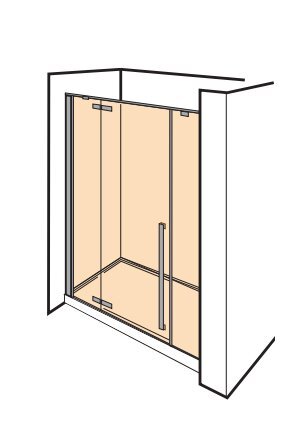 Dušo durys ALTERNA FREE GRAB 1600 chrome kaina ir informacija | Dušo durys ir sienelės | pigu.lt