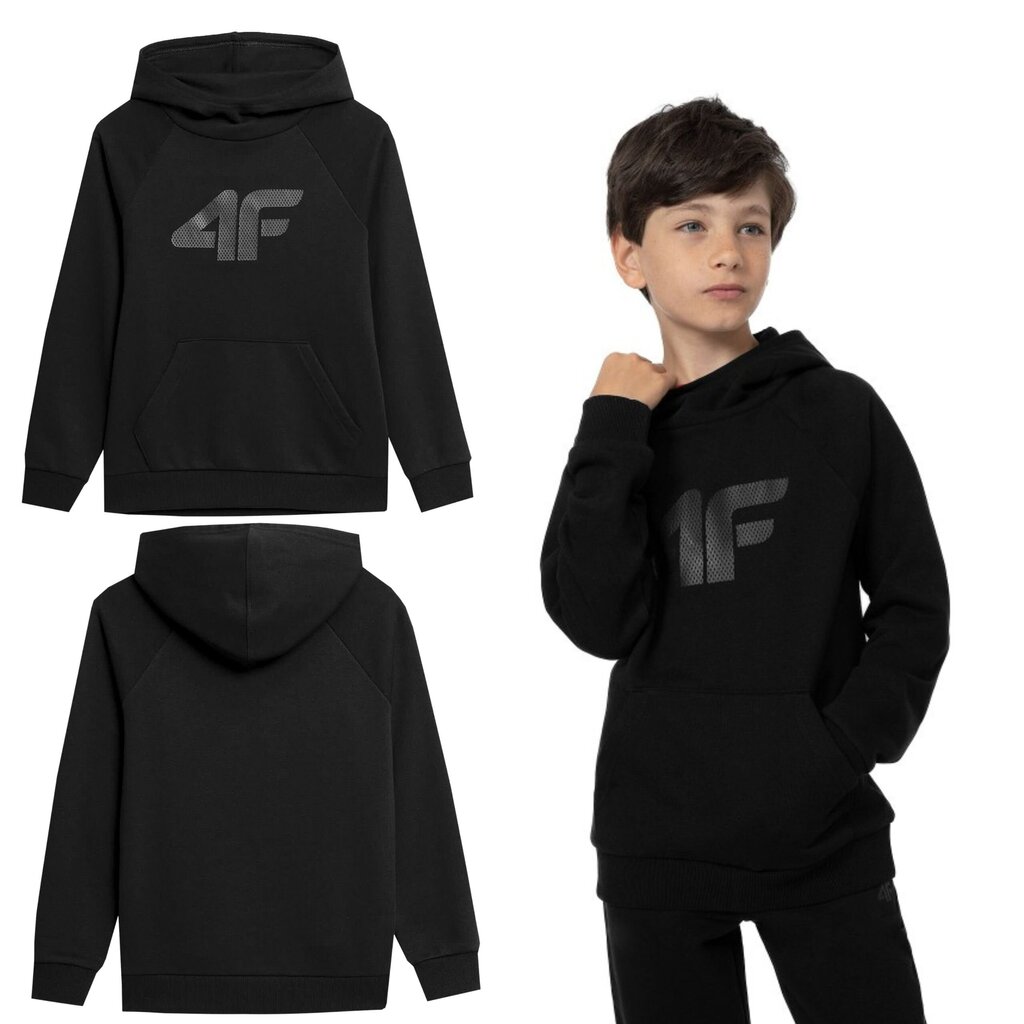 Bluzonas berniukams 4F, juodas kaina ir informacija | Megztiniai, bluzonai, švarkai berniukams | pigu.lt