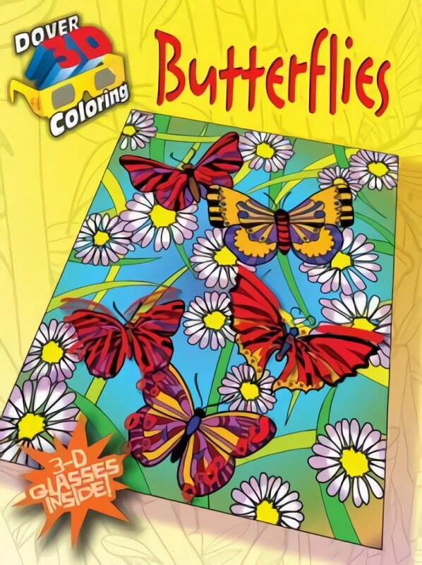 3-D Coloring Book - Butterflies Green ed. цена и информация | Knygos mažiesiems | pigu.lt