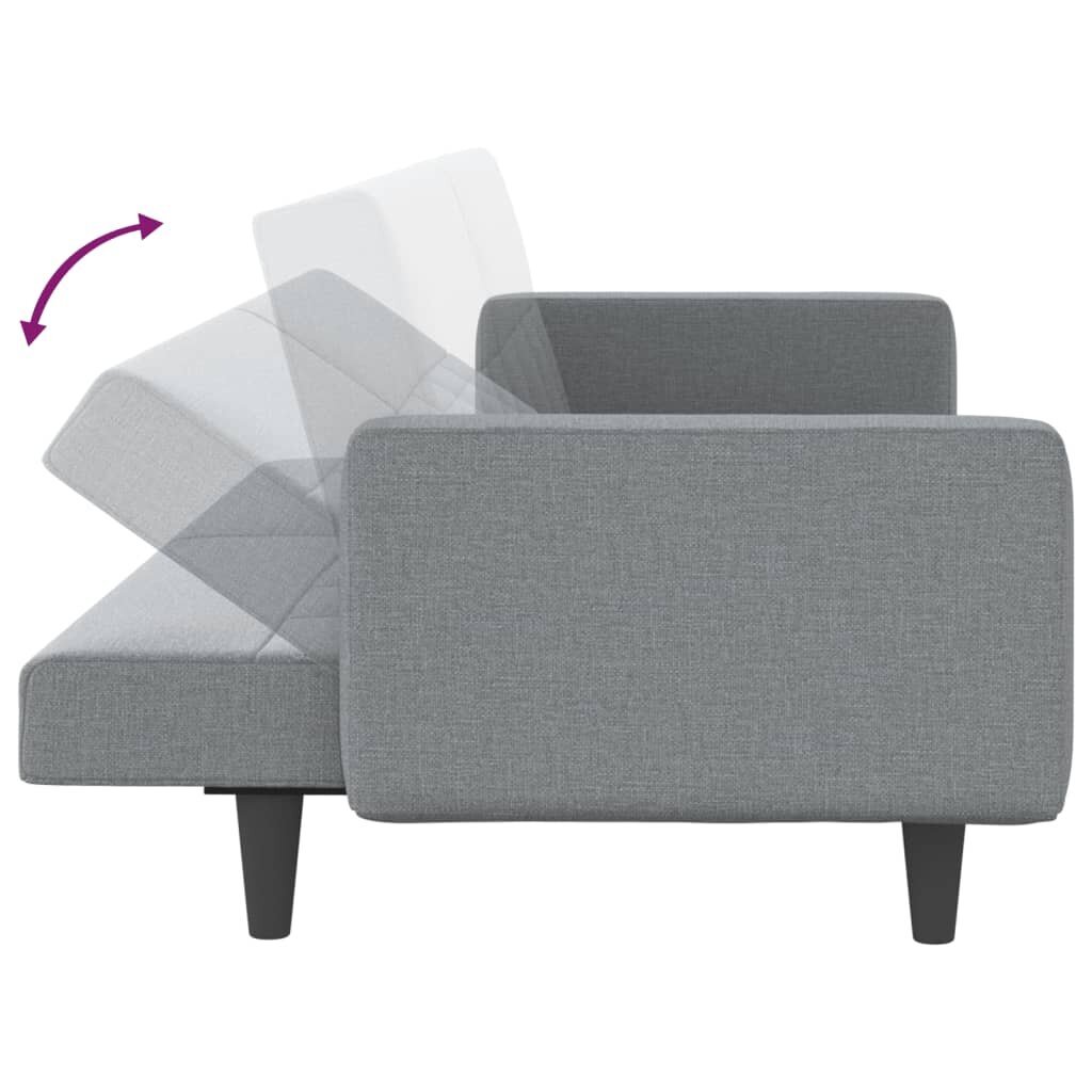 vidaXL Sofa-lova su pagalvėlėmis, šviesiai pilkos spalvos, audinys kaina ir informacija | Sofos | pigu.lt