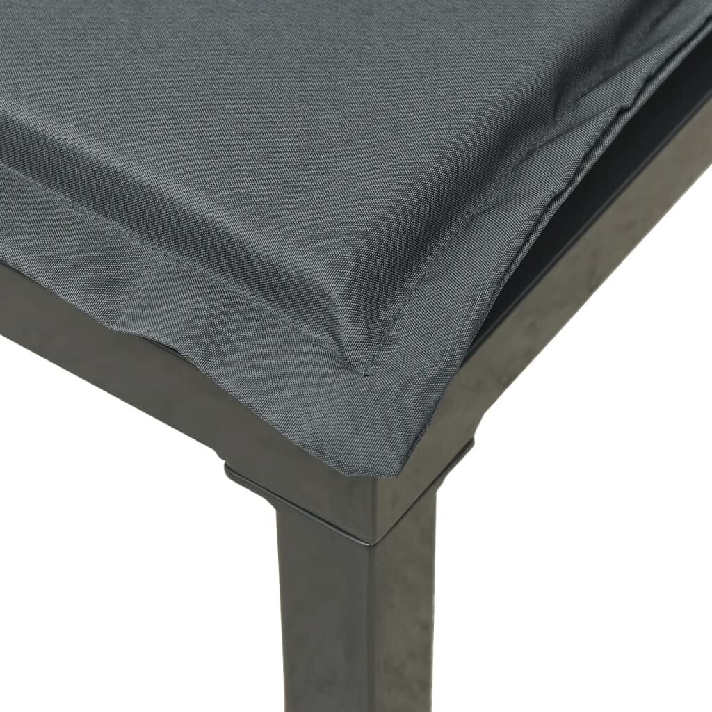 vidaXL Kampinės kėdės su pagalvėmis, 2vnt., juodos/pilkos, poliratanas цена и информация | Lauko kėdės, foteliai, pufai | pigu.lt