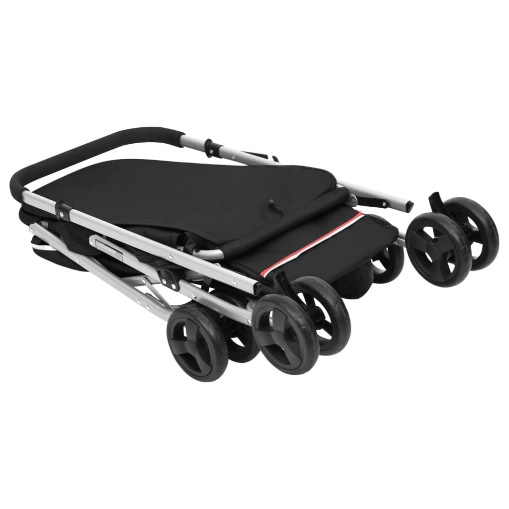 Sulankstomas vežimėlis šunims vidaXL, juodas, 100 x 49 x 96 cm цена и информация | Transportavimo narvai, krepšiai | pigu.lt