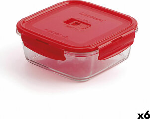 Герметичная коробочка для завтрака Luminarc Pure Box 19 x 13 cm 1,22 L Темно-зеленый Cтекло (6 штук) цена и информация | Посуда для хранения еды | pigu.lt