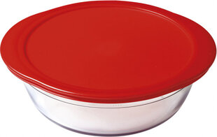 Круглая коробочка для завтраков с крышкой Ô Cuisine Cook & Store 27 x 24 x 8 cm Красный 2,3 L Силикон Cтекло (6 штук) цена и информация | Посуда для хранения еды | pigu.lt