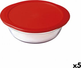 Круглая коробочка для завтраков с крышкой Ô Cuisine Cook & Store Красный 350 ml 15 x 15 x 5 cm Силикон Cтекло (5 штук) цена и информация | Посуда для хранения еды | pigu.lt