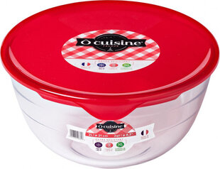 Круглая коробочка для завтраков с крышкой Ô Cuisine Prep & Store Красный 2 L 22 x 22 x 11 cm Cтекло (3 штук) цена и информация | Посуда для хранения еды | pigu.lt