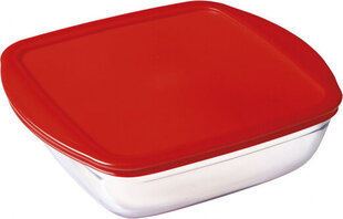Круглая коробочка для завтраков с крышкой Ô Cuisine Prep & Store 17 x 17 x 9 cm Красный 1 L Cтекло (3 штук) цена и информация | Посуда для хранения еды | pigu.lt