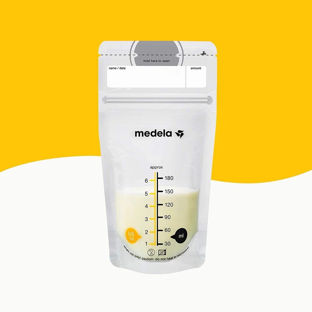 Pieno saugojimo maišeliai Medela,180 ml , 50 vnt kaina ir informacija | Pientraukiai | pigu.lt