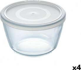 Круглая коробочка для завтраков с крышкой Pyrex Cook & Freeze 1,1 L 15 x 15 x 10 cm Прозрачный Силикон Cтекло (4 штук) цена и информация | Посуда для хранения еды | pigu.lt