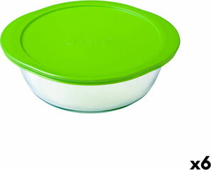 Круглая коробочка для завтраков с крышкой Pyrex Cook & Store 27 x 24 x 8 cm Зеленый 2,3 L Силикон Cтекло (6 штук) цена и информация | Посуда для хранения еды | pigu.lt