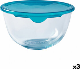 Круглая коробочка для завтраков с крышкой Pyrex Cook & Store Синий 2 L 22 x 22 x 11 cm Силикон Cтекло (3 штук) цена и информация | Посуда для хранения еды | pigu.lt