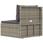 vidaXL Kampinė sodo sofos dalis su pagalvėlėmis, pilka, poliratanas kaina ir informacija | Lauko kėdės, foteliai, pufai | pigu.lt