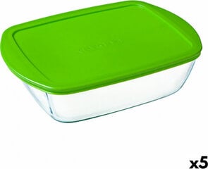 Прямоугольная коробочка для завтрака с крышкой Pyrex Cook & Store Зеленый 2,5 L 28 x 20 x 8 cm Силикон Cтекло (5 штук) цена и информация | Посуда для хранения еды | pigu.lt