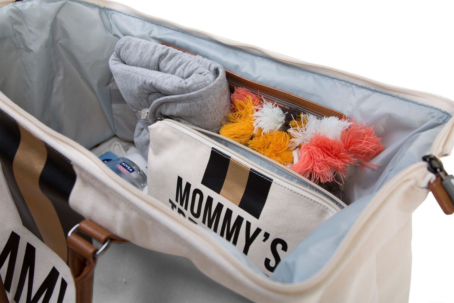 Mamos krepšys Childhome Mommy bag, black/gold цена и информация | Vežimėlių priedai | pigu.lt