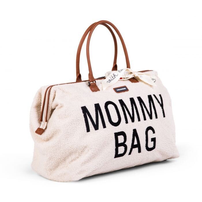 Mamos krepšys Childhome Mommy bag, Teddy off white kaina ir informacija | Vežimėlių priedai | pigu.lt