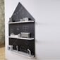 Lentyna su piešimo lenta Childhome Little house 60x11x90 cm, juoda/balta kaina ir informacija | Lentynos | pigu.lt