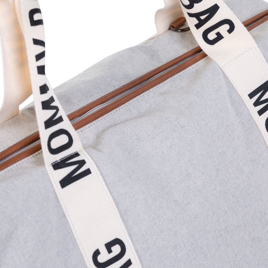 Mamos krepšys Childhome Mommy bag Signature, Canvas off white kaina ir informacija | Vežimėlių priedai | pigu.lt