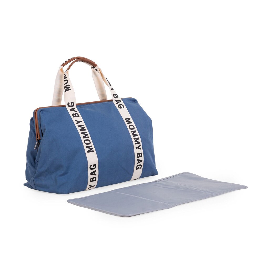 Mamos krepšys Childhome Mommy bag Signature, Canvas indigo kaina ir informacija | Vežimėlių priedai | pigu.lt